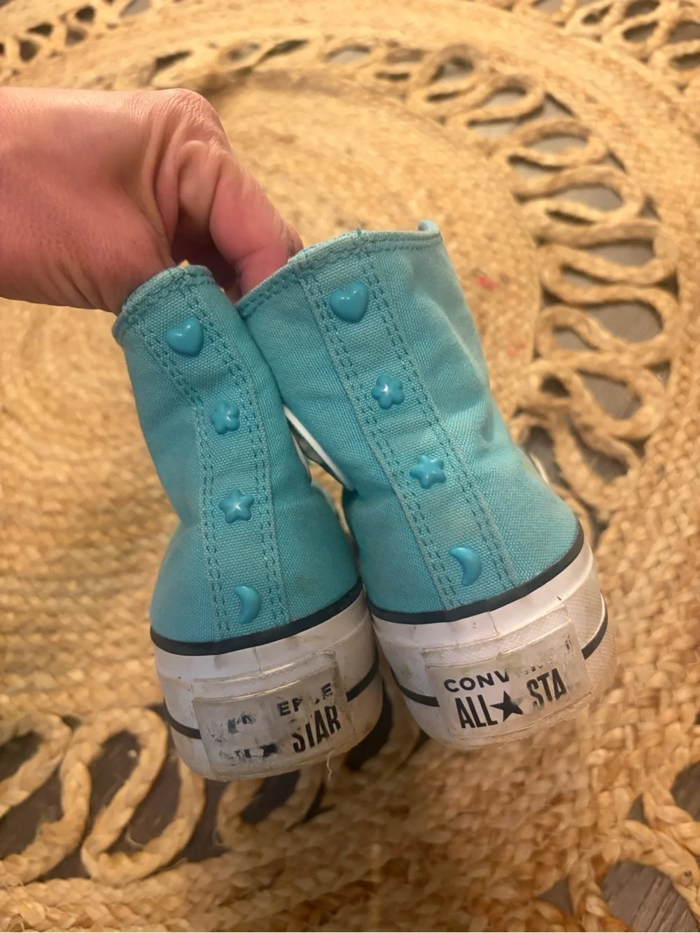 Converse Kids High-Top Sneakers in Teal Blue Juniors size 5